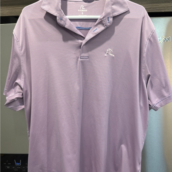 Rhoback Pink and Blue Stripped Polo - Picture 1 of 2